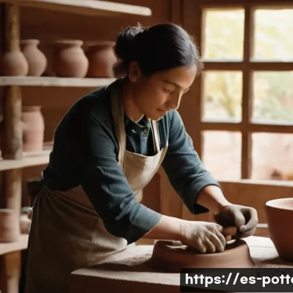 도자기 수출 규정 및 절차 - **Prompt 1: The Artisan's Focused Craft**
    "A female ceramic artist, with a gentle, focused expre...