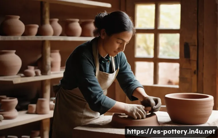 도자기 수출 규정 및 절차 - **Prompt 1: The Artisan's Focused Craft**
    "A female ceramic artist, with a gentle, focused expre...